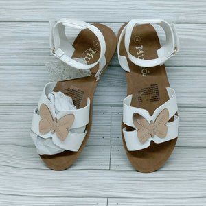 Mudd Big Girl Butterfly Sandal, White, Size 4